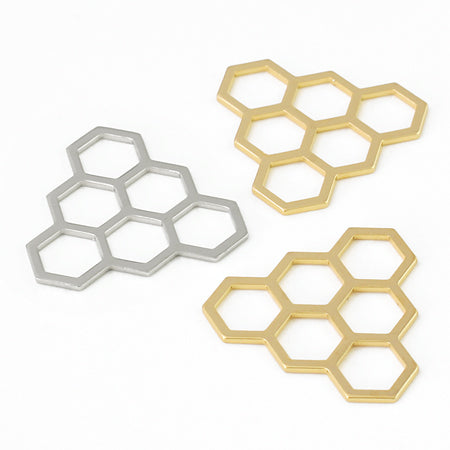 Metal parts honeycomb 1 rhodium color