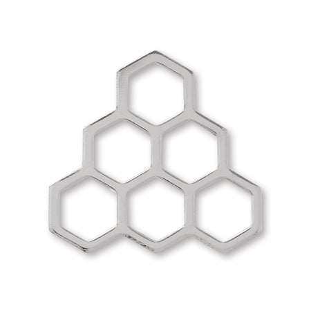 Metal parts honeycomb 1 rhodium color