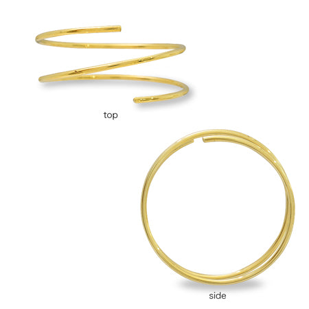 Ring stand 2 coils 5-6mm single hole rhodium color