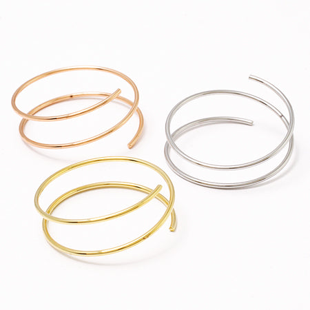 Ring stand 2 coils 5-6mm single hole rhodium color