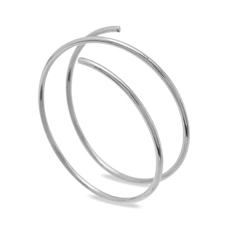 Ring stand 2 coils 5-6mm single hole rhodium color