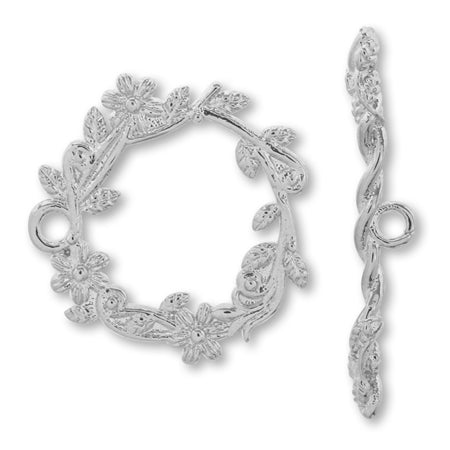 Mantel botanical flower rhodium collar
