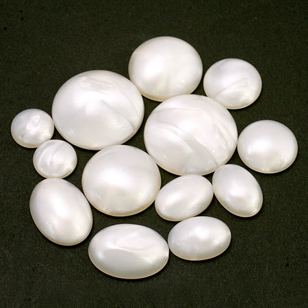 アクリル ドイツ製 カボション ラウンド1 パールホワイト
