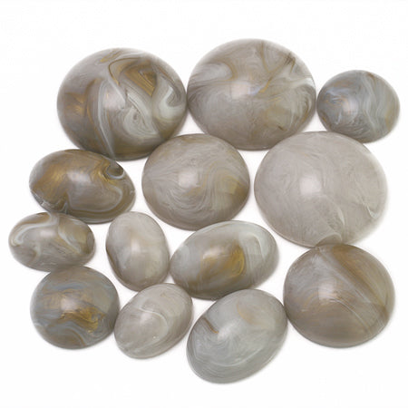 アクリル ドイツ製 カボション ラウンド1 Lt.グレーMB