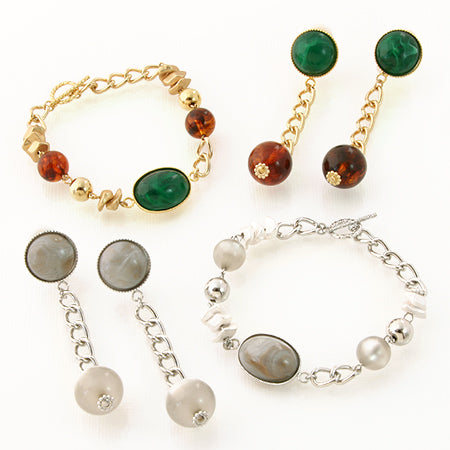 アクリル ドイツ製 カボション ラウンド1 Lt.グレーMB