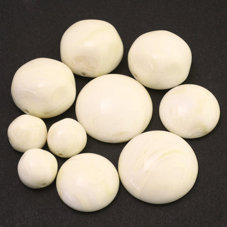 アクリル ドイツ製 カボション ラウンド1 アイボリー