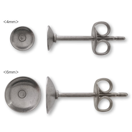 Earrings titanium bowl rhodium color