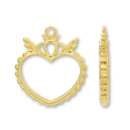 Design frame heart crown gold