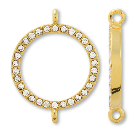 Joint parts pave round 2 ring crystal/G