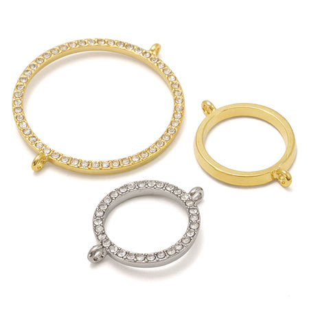 Joint parts pave round 2 ring crystal/G