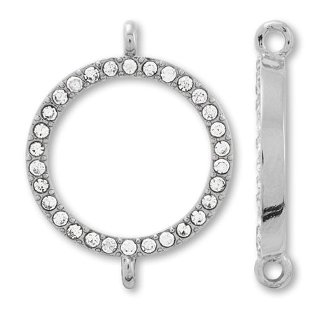 Joint parts pave round 2 rings crystal/RC