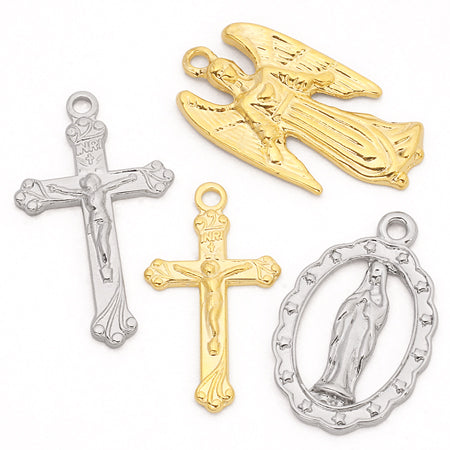 Cast charm cross gold