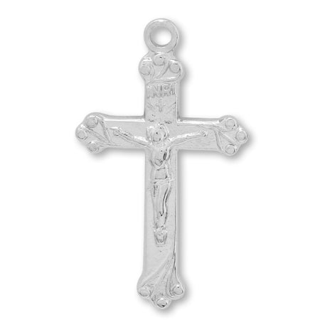Cast charm cross rhodium color