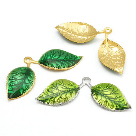 Metal Part Leaves Two-Leaves Green/G