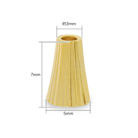 Conical cap with stripes, rhodium color