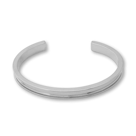 Clay base bangle rhodium color