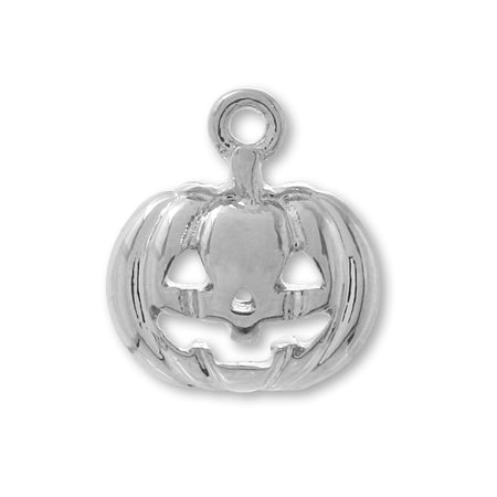Charm Halloween Pumpkin Rhodium Color