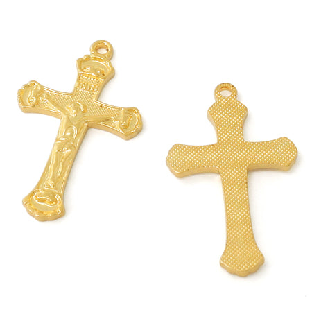 Brass press charm cross 2 gold