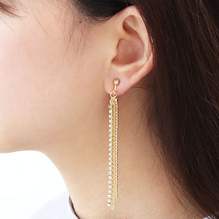 Earring triangle ball black