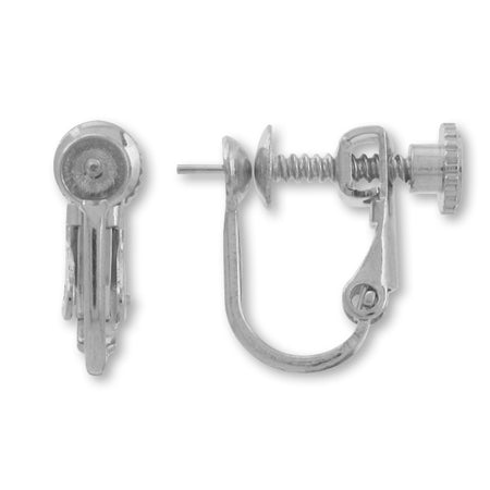 イヤリング ネジバネ芯立 ロジウムカラー