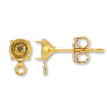 Earrings with stone ring