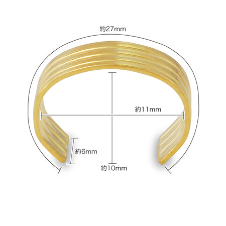 つなぎカン スジ入 約6×27mm ゴールド