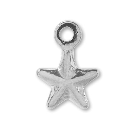 Brass charm star No.2 rhodium color