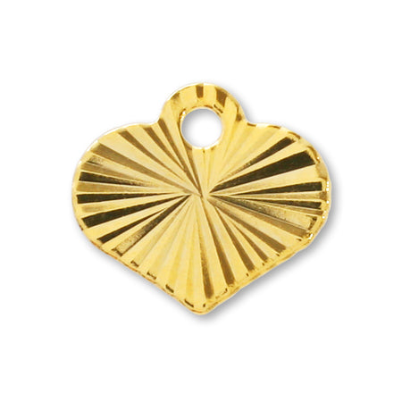 Brass Charm wave cut heart gold