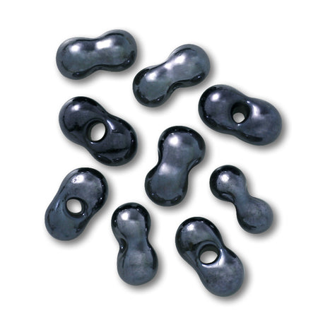 Czech Seed farfalle hematite