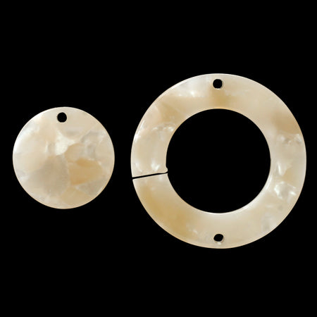 シルキーラウンド 約29/17mm クリームマーブル【アウトレット】