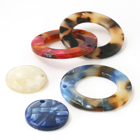 シルキーラウンド 約29/17mm クリームマーブル【アウトレット】