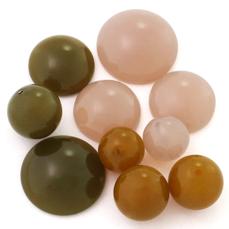 アクリル ドイツ製 カボション ラウンド1 カーキ【アウトレット】