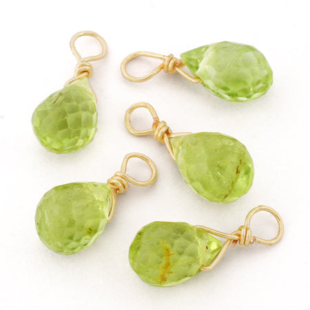Natural stone glasses fasteners charm drop cut -cut -peridot (natural)
