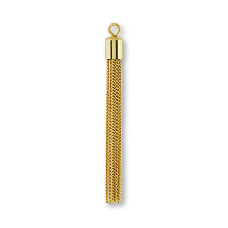 Gold with tassel chain fittings. Gold.