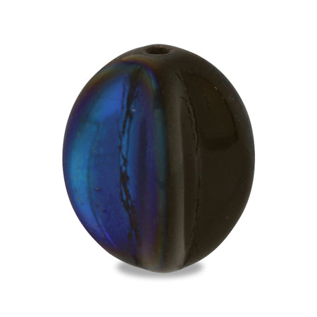 Czech oval melon metallic blue