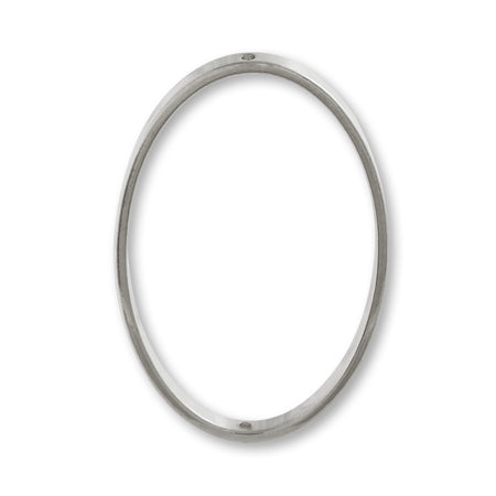 メタルリングパーツ オーバル 縦穴 ロジウムカラー【アウトレット】