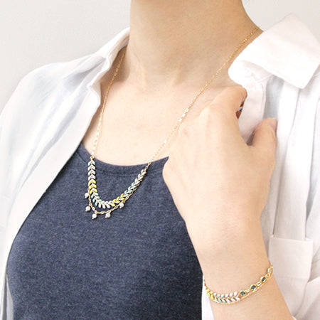 Green Turquoise with chain k-355