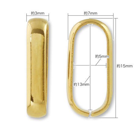つなぎカン 甲丸 約3×7×15mm ゴールド