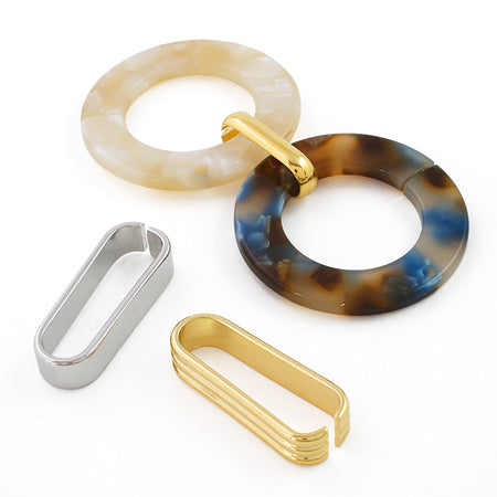 つなぎカン 甲丸 約3×7×15mm  ロジウムカラー