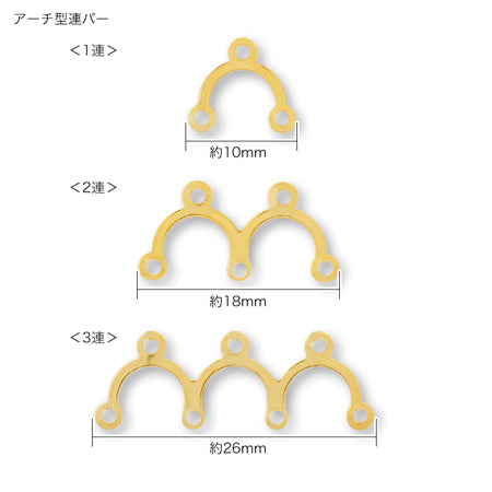 アーチ型連バー 1連 ゴールド