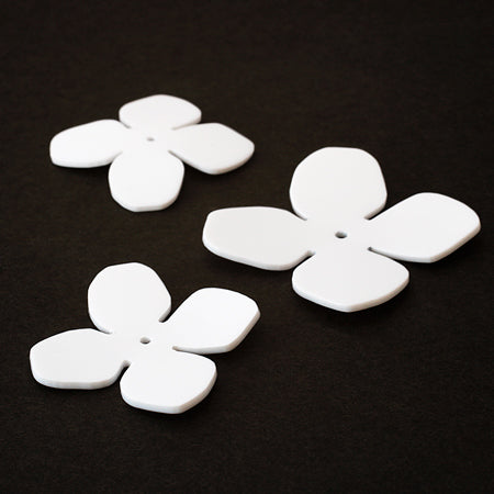 アクリルパーツ 4弁花 ホワイト【アウトレット】