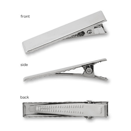 Flat metal clip No.2 Rhodium color