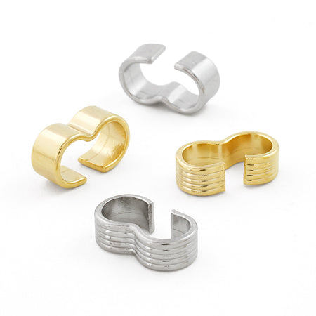 つなぎカン 3の字 スジ入 ロジウムカラー