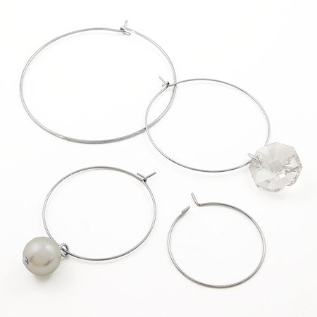 Stainless steel earrings wire hoop fabric