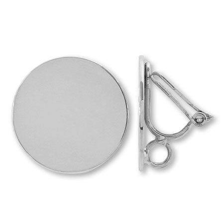 Earrings triangular spring type with plate back ring rhodium color