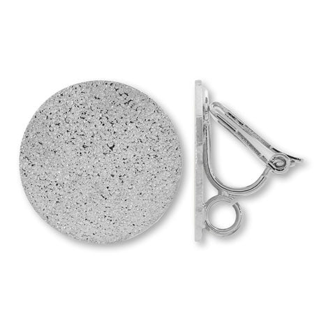 Earrings triangular spring type stardust with plate back ring rhodium color