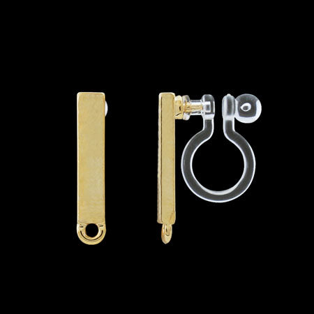 Non-pierced earrings stick 1 ring gold