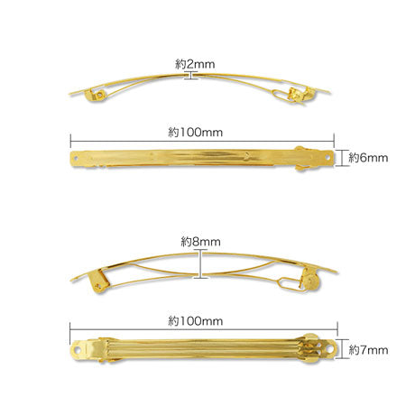 細バレッタ ゴールド