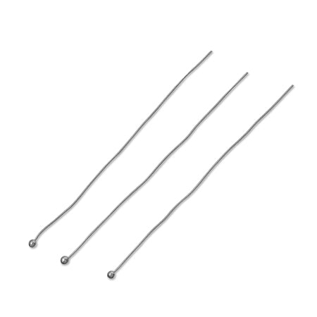 Design pin round extra fine rhodium color
