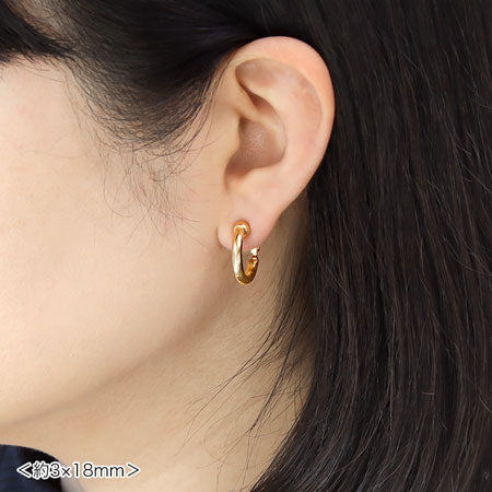 Chunky hoop earrings round rhodium color
